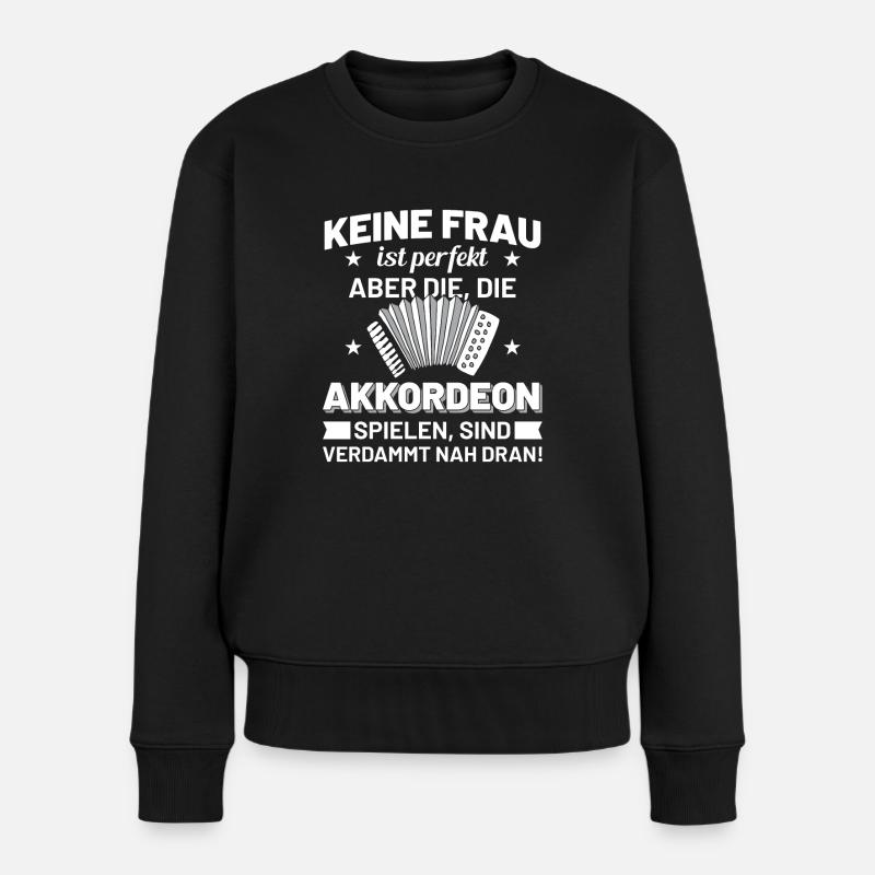 Akkordeon Musik Frauen Geschenkidee - Frauen Premium Bio Pullover - Schwarz