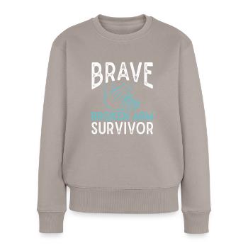 Gebrochener Arm Knochenbruch Arm Verletzung - Frauen Premium Bio Pullover - Taupe - Vorne - Julia (174cm)