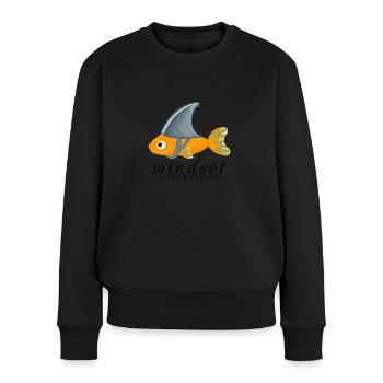 Mindset Is Everything Poisson rouge avec nageoire de requin - Pull Premium bio Femme - noir - Devant - Julia (174cm)