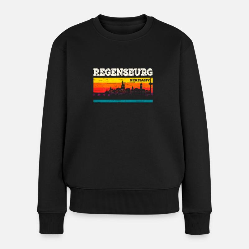 Regensburg - Frauen Premium Bio Pullover - Schwarz