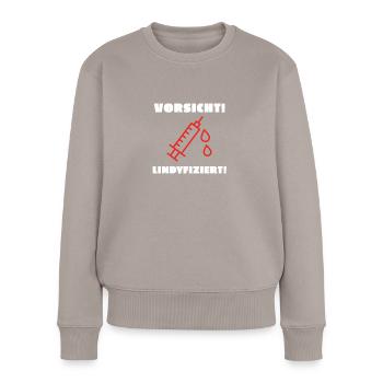 Lindy Hop Lustig Tanz - Frauen Premium Bio Pullover - Taupe - Vorne - Julia (174cm)
