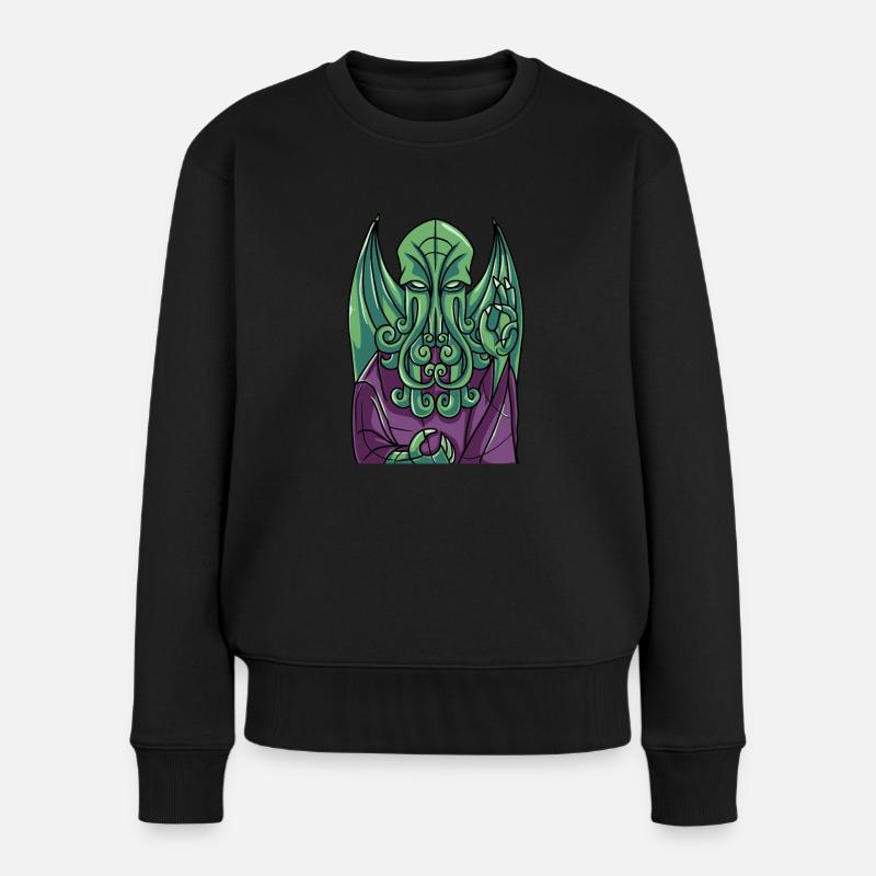 Cthulhu Myth Church Fenster Kunstgeschenk - Frauen Premium Bio Pullover - Schwarz