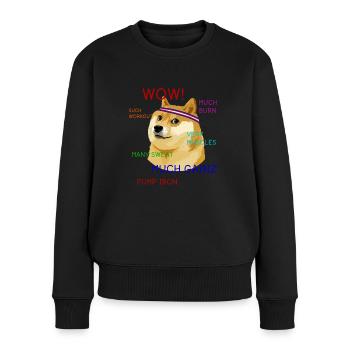 Lustiges Gym Doge Meme Workout Gainz - Frauen Premium Bio Pullover - Schwarz - Vorne - Julia (174cm)