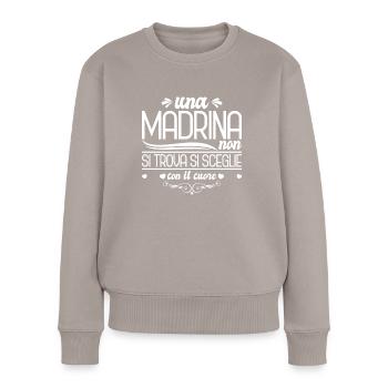 Una Madrina non si trova si sceglie con il cuore - Frauen Premium Bio Pullover - Taupe - Vorne - Julia (174cm)