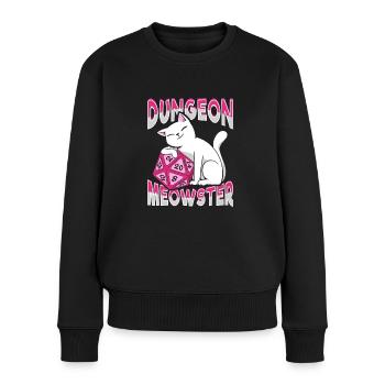 Dungeon Meowster Shirt für RPG Gamer - Frauen Premium Bio Pullover - Schwarz - Vorne - Julia (174cm)