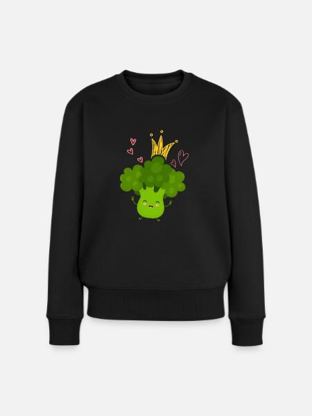 Brokkoli - Frauen Premium Bio Pullover - Schwarz