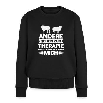 Schafe Schaf Schäfer Geschenk - Frauen Premium Bio Pullover - Schwarz - Vorne - Julia (174cm)
