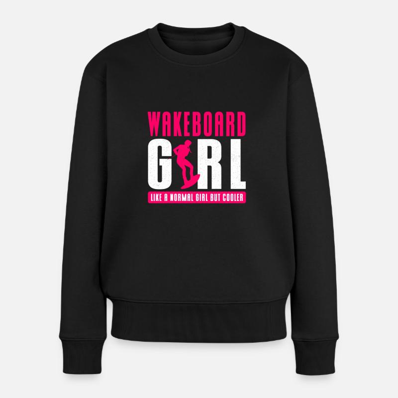 Wakeboarder Wakeboarden Wasserski Wakeboard Surfen - Frauen Premium Bio Pullover - Schwarz