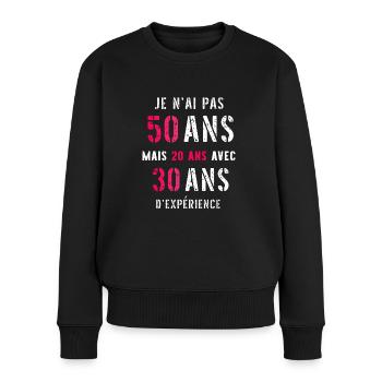 pas 50 ans mais 20 ans femme - Pull Premium bio Femme - noir - Devant - Julia (174cm)