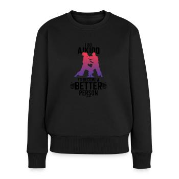 Aikido Arts Martiaux Dojo Japonais - Pull Premium bio Femme - noir - Devant - Julia (174cm)