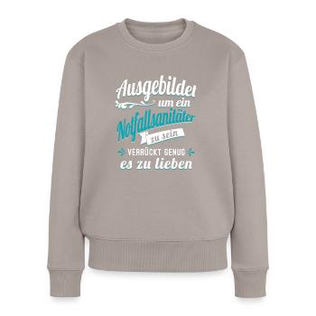 Notfallsanitäter Sanitäter Auszubildender Azubi - Frauen Premium Bio Pullover - Taupe - Vorne - Julia (174cm)