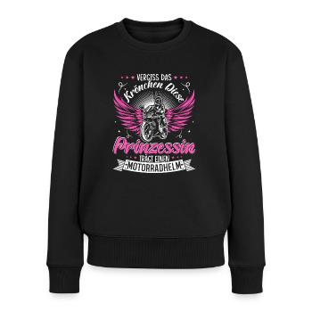 Prinzessin Motorrad Geburtstag Frau Bikerin - Frauen Premium Bio Pullover - Schwarz - Vorne - Julia (174cm)