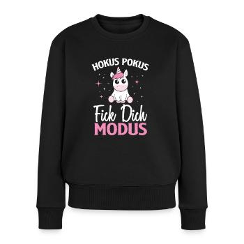Einhorn Hokus Pokus Fick Dich Modus Einhorn - Frauen Premium Bio Pullover - Schwarz - Vorne - Julia (174cm)