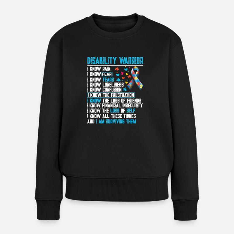 DISABILITY WARRIOR - Women's Premium Organic Jumper - black