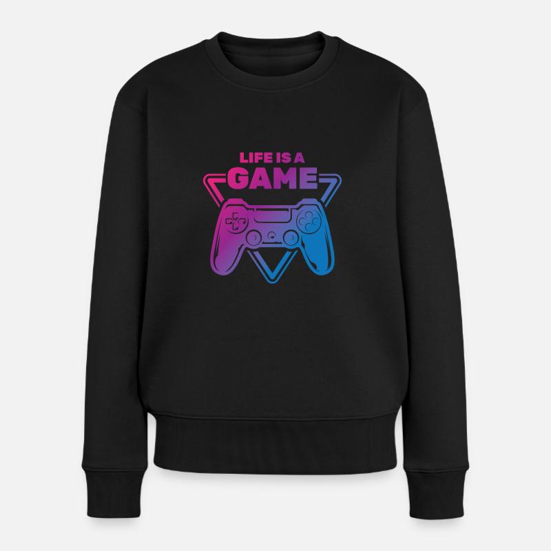 Gaming - Women's Premium Organic Jumper - black