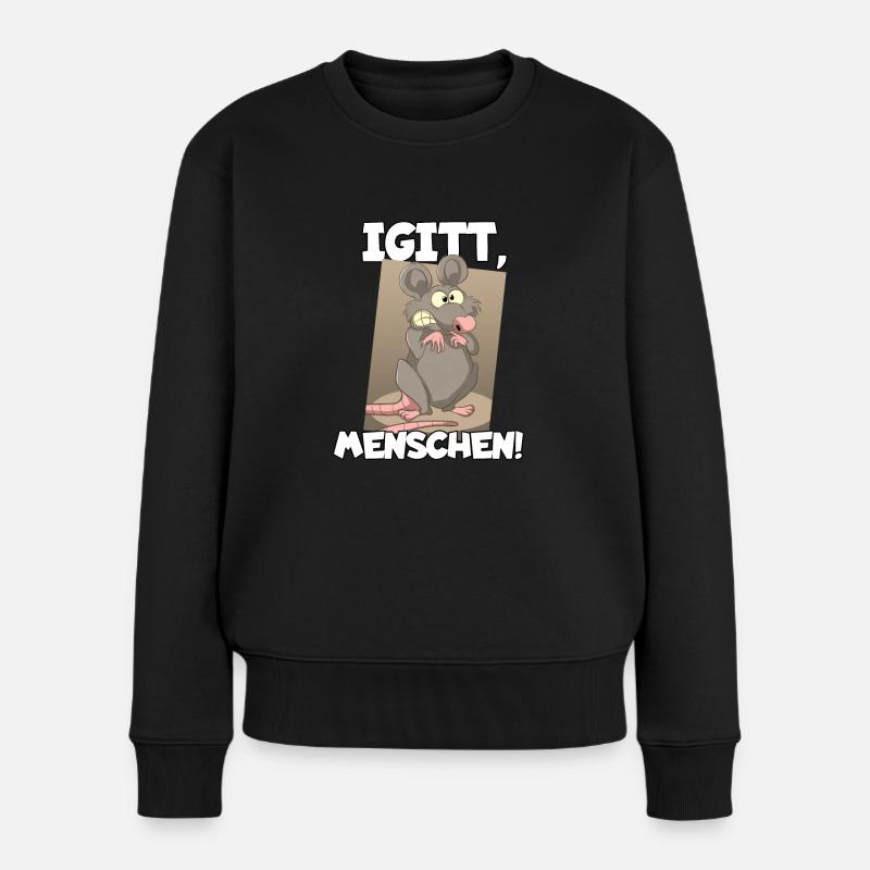 Ratte Igitt Menschen Ich Hasse Menschen - Frauen Premium Bio Pullover - Schwarz
