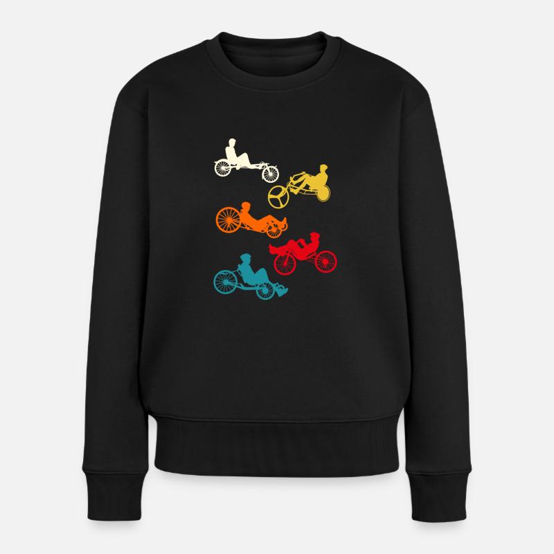 Liegerad Fahrrad - Frauen Premium Bio Pullover - Schwarz