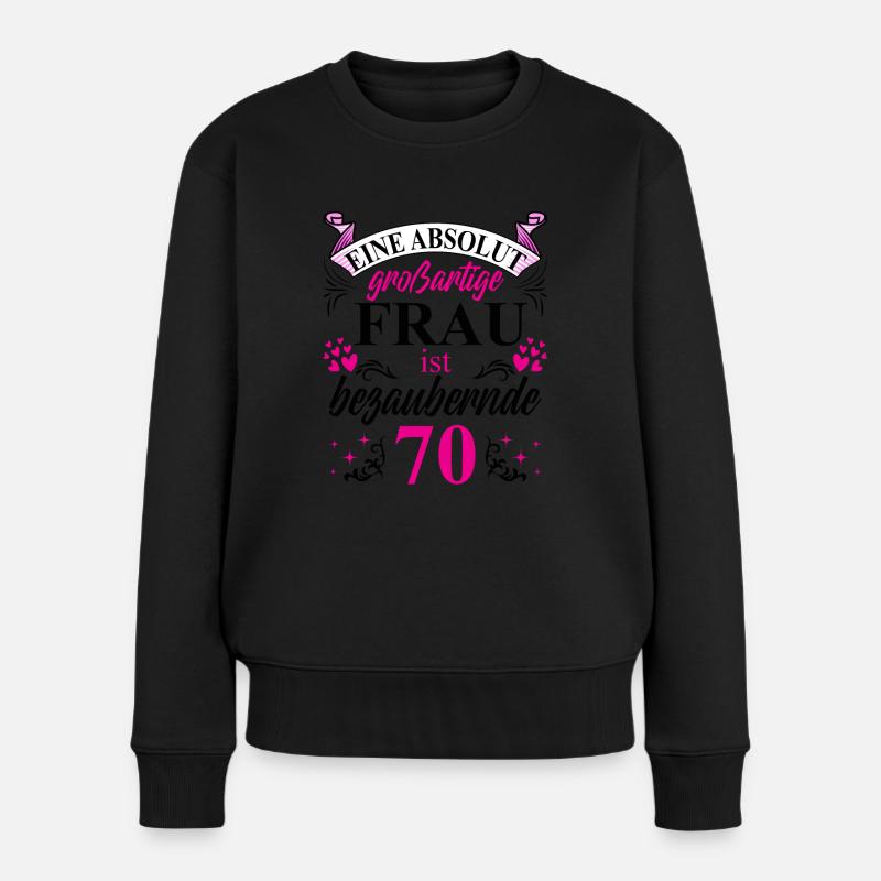 70. Geburtstag 70 Jubiläum 70 Ehrentag 70 Jahre - Frauen Premium Bio Pullover - Schwarz
