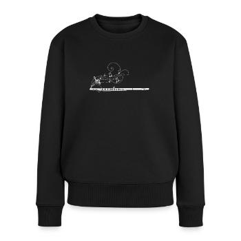 Querflöte Geschenk Musik Noten - Frauen Premium Bio Pullover - Schwarz - Vorne - Julia (174cm)