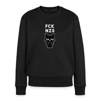 fck nzs cat middle finger - Women's Premium Organic Jumper - black - Front - Julia (174cm)