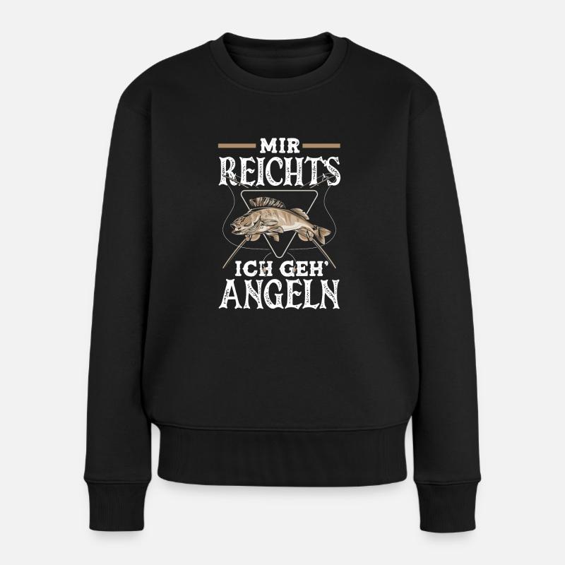 Mir Reicht's Ich Geh Angeln Angler Geschenk - Frauen Premium Bio Pullover - Schwarz