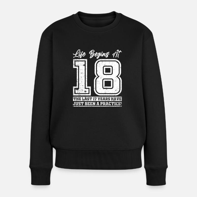 18 Geburstag 18 Geburtstag Mann 18 Jahre - Frauen Premium Bio Pullover - Schwarz