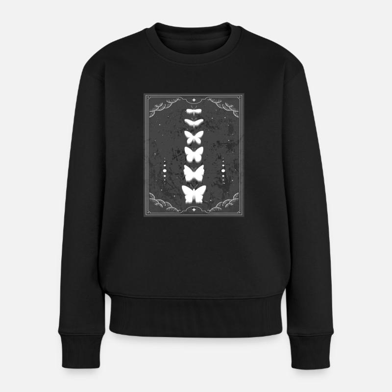 Monarch Butterfly Soft Grunge Aesthetic - Frauen Premium Bio Pullover - Schwarz