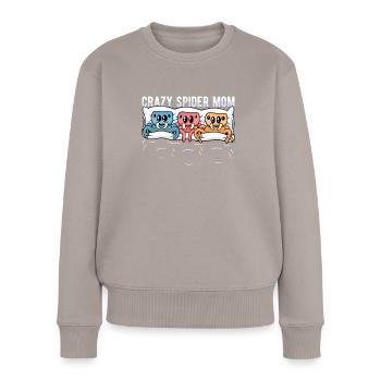 Araignées Crazy Spider Maman - Pull Premium bio Femme - taupe - Devant - Julia (174cm)