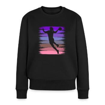 Echte Mädchen spielen Handball - Frauen Premium Bio Pullover - Schwarz - Vorne - Julia (174cm)