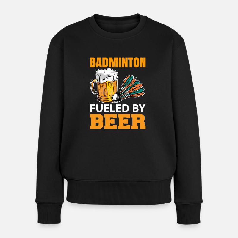 Badminton - Frauen Premium Bio Pullover - Schwarz