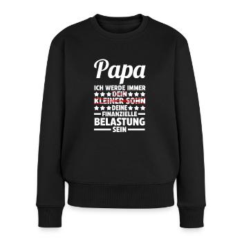 Papa Vater Sohn - Frauen Premium Bio Pullover - Schwarz - Vorne - Julia (174cm)