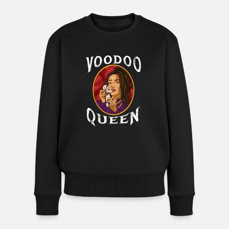 Voodoo Queen Voodoo Geschenk - Frauen Premium Bio Pullover - Schwarz