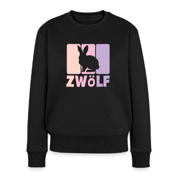12. Geburtstag Mädchen 12 Jahre Kaninchen Hase - Frauen Premium Bio Pullover - Schwarz - Vorne - Julia (174cm)