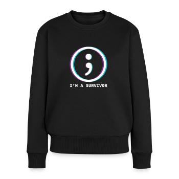 Suicide Survivor - Suizidprävention - Frauen Premium Bio Pullover - Schwarz - Vorne - Julia (174cm)
