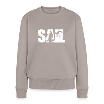 Sail Boat Sailboat Catamaran Boat - Frauen Premium Bio Pullover - Taupe - Vorne - Julia (174cm)