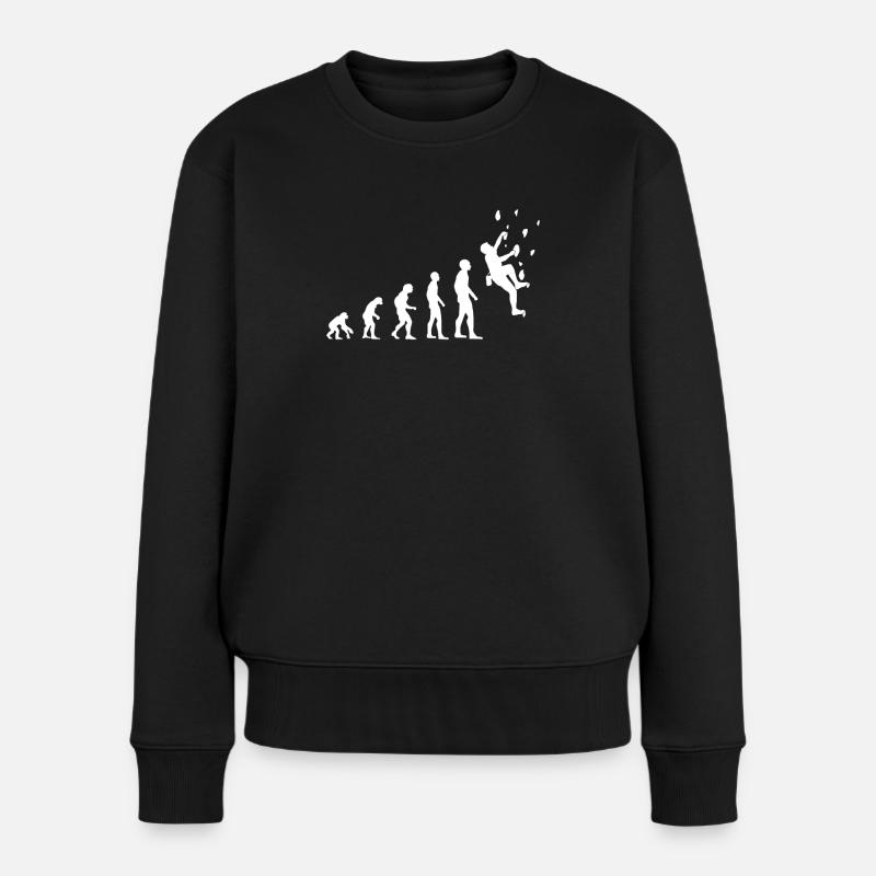 Kletterer Evolution Kletterwand Kletterhalle - Frauen Premium Bio Pullover - Schwarz