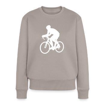 Radsport Radsportler Rennrad Radfahrer Geschenk - Frauen Premium Bio Pullover - Taupe - Vorne - Julia (174cm)