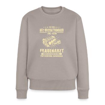 Kfz Mechatroniker - Frauen Premium Bio Pullover - Taupe - Vorne - Julia (174cm)