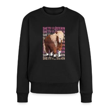 Retro Shetty Flüsterin Spruch Shetland Pony - Frauen Premium Bio Pullover - Schwarz - Vorne - Julia (174cm)