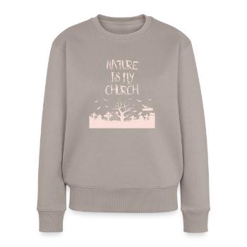 Nature is my church Satanic Satanism - Women's Premium Organic Jumper - taupe - Front - Julia (174cm)