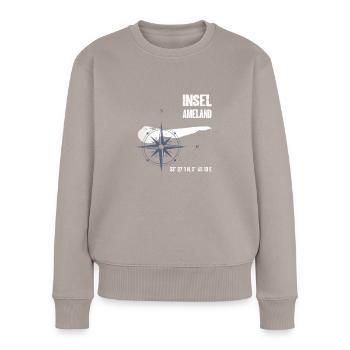 Ameland North Sea Island Coordinates Map Holiday - Women's Premium Organic Jumper - taupe - Front - Julia (174cm)
