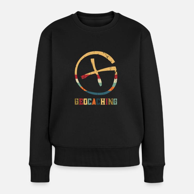 Geocaching Target Cross | Geocaching - Frauen Premium Bio Pullover - Schwarz