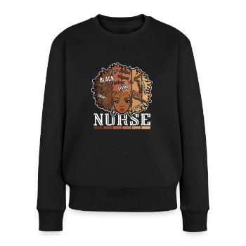 Black Nurse RN Black Pride Black History Month - Frauen Premium Bio Pullover - Schwarz - Vorne - Julia (174cm)