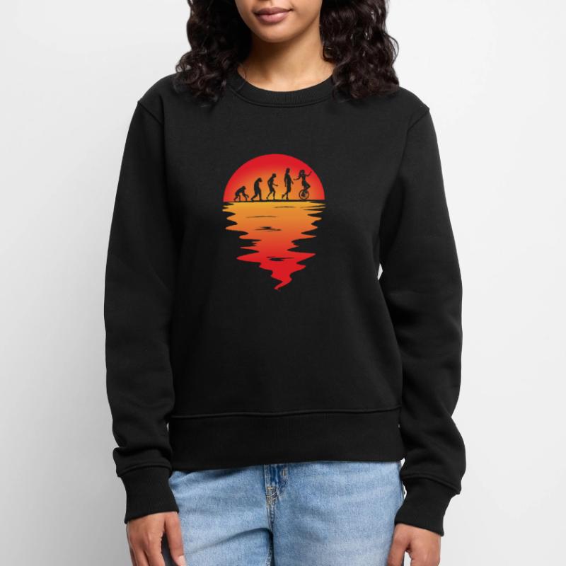 Einrad Evolution Einradfahrer Einrad Radfahren Frauen Premium Bio Pullover