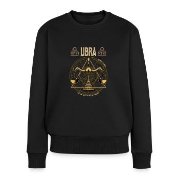 Signe du zodiaque Balance Horoscope Astrologie - Pull Premium bio Femme - noir - Devant - Julia (174cm)