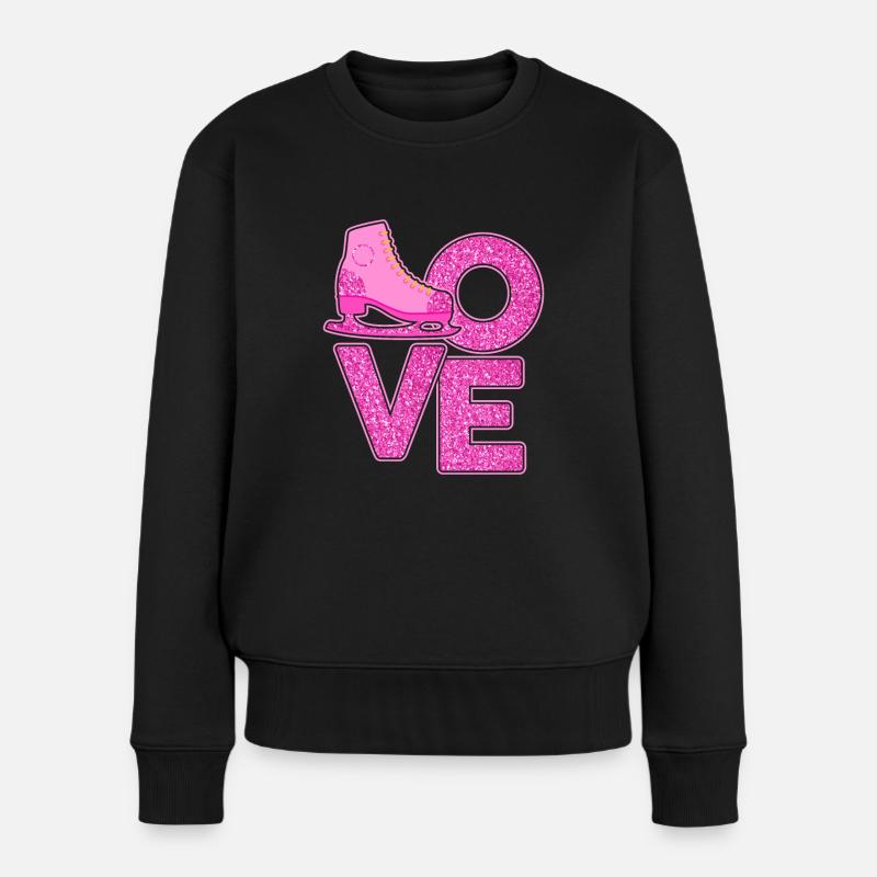 Eiskunstlauf - Frauen Premium Bio Pullover - Schwarz