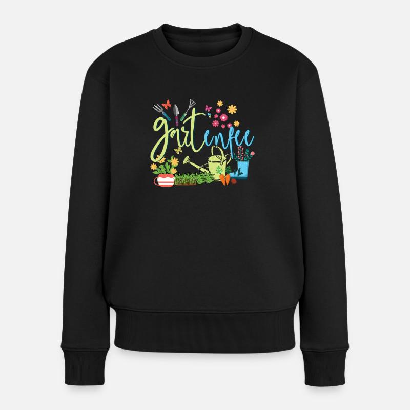 Gartenfee Garten Fee Gärtnerin Garten - Frauen Premium Bio Pullover - Schwarz
