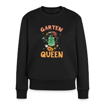 Garten Königin Deko Lustiges Gärtnerin Gärtner - Frauen Premium Bio Pullover - Schwarz - Vorne - Julia (174cm)