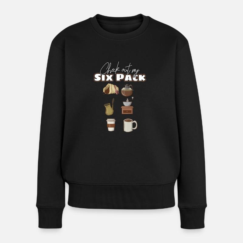 Kaffee - Frauen Premium Bio Pullover - Schwarz