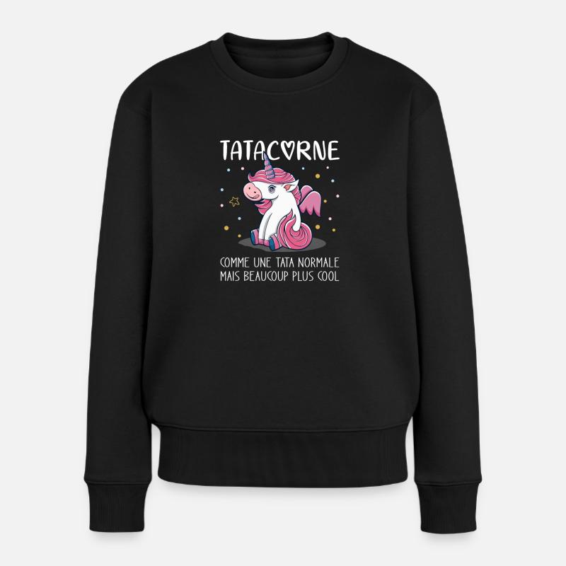 Tatacorne comme une Tata normale plus cool, Licorn - Pull Premium bio Femme - noir